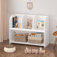 thumbnail image 2 of DUOSONG Kids Bookcase With 4 Compartments, Storage Book Shelf, Storage Display, Rack,Toy Organizer For Children'S Room, Playroom, Nursery White MDF Furniture Youth, Kids & Baby Furniture, 2 of 13