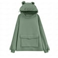 thumbnail image 4 of Fleece Hoodies Frog Hoodie Winter Warm Thick Loose Oversized Sweatshirt Outwear Hooded, 4 of 5