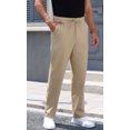 thumbnail image 3 of Iceglad Mens Cotton Linen Pants Elastic Waist Lightweight Drawstring Trouser Casual Summer Beach Pants Khaki-s, 3 of 8