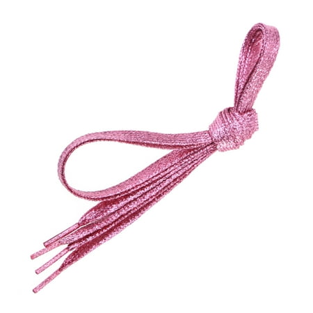 1.1m Flat Glitter ShoeLaces Colored Flat Shoestring Bootlaces for Shoes Sneakers (Pink)