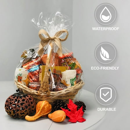 WEUVEB Clear Cellophane Wrap Roll for Gift Baskets Silver 1Pack