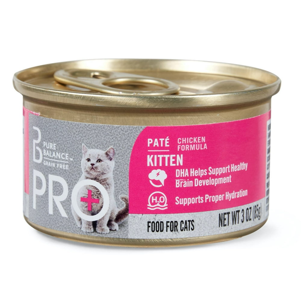 Pure Balance Pro+ Kitten Pate Wet Cat Food, Chicken Formula, 3 oz
