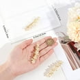 thumbnail image 3 of 1 Box 3Pcs Flower Opal Hair Clip 2.64 Inch Vintage Alloy Cat Eye Hair Barrettes French Hairpin Decorative Hair Accessories for Women Thick Fine Hair Prom Valentines Birthday Engagement Gift PeachPuff, 3 of 6