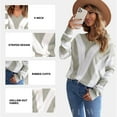 thumbnail image 3 of Aleumdr Sweater for Women Color Block Gray Striped V Neck Long Sleeve Knit Pullover Jumper Tops 12 14, 3 of 9