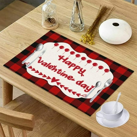 

Valentines Day Table Mat Love Letter Printed Placemats Dining Table Mat Napkins Tableware Table Bowl Mats Home Household Decor Clearance