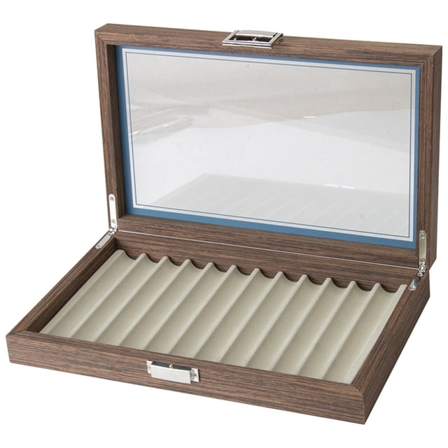 Caja de Presentación, Coleccionista de Bolígrafos con Ventana de Vidrio, Tienda Más Fácil O Accesorios para El Hogar, Parte Inferior Antideslizante Re Yotijar Coleccionista de bolígrafos