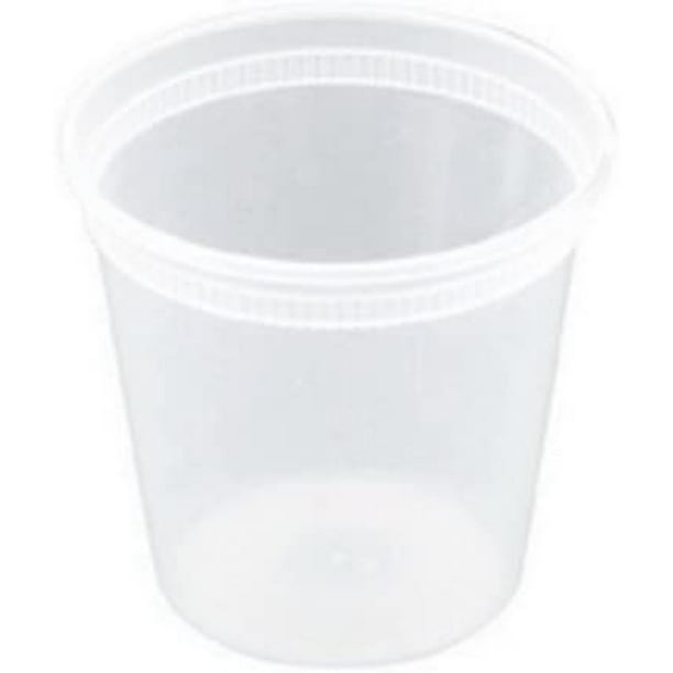 24 oz. Clear Round Deli Container Combo with Flat Lid 250 per case