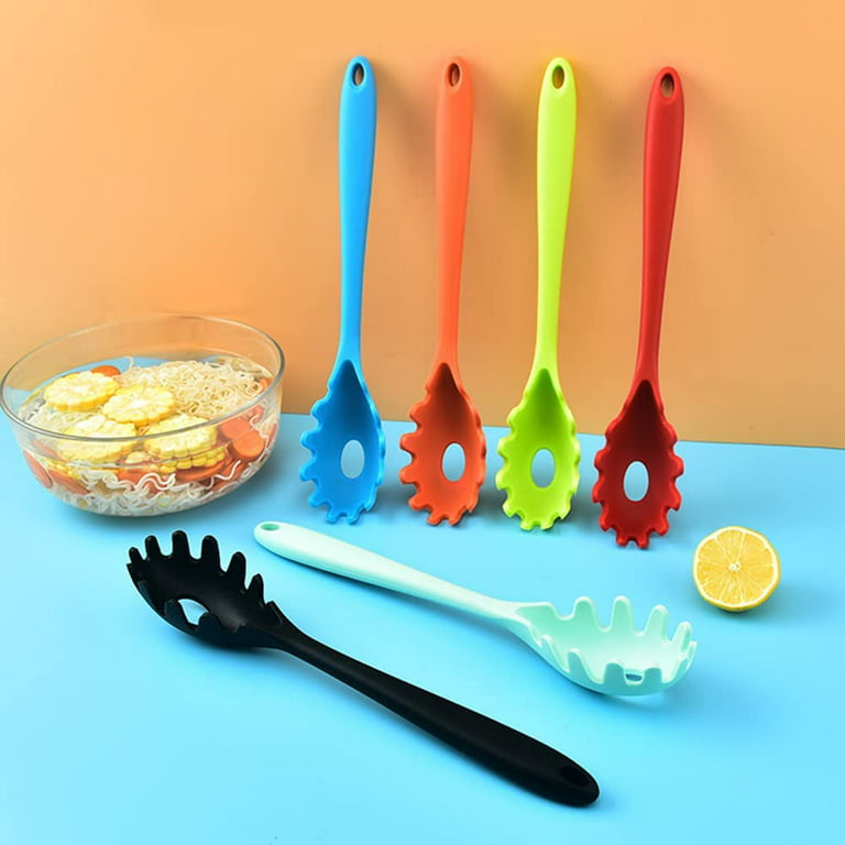 US 1-2 Pack Silicone Pasta Fork Heat Resistant Noodle Spaghetti Server Spoon