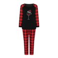 thumbnail image 1 of Christmas Deals Christmas Parent-child Set Plaid Rhinestone Print HomeWear Pajamas Two-piece Child Set, 1 of 5