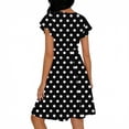 thumbnail image 5 of ClodeEU Women's Polka Dot Flutter Sleeve V Neck Cinched Waist Dress ,Casual Midi Dress Black,Womens Plus XXL, 5 of 5