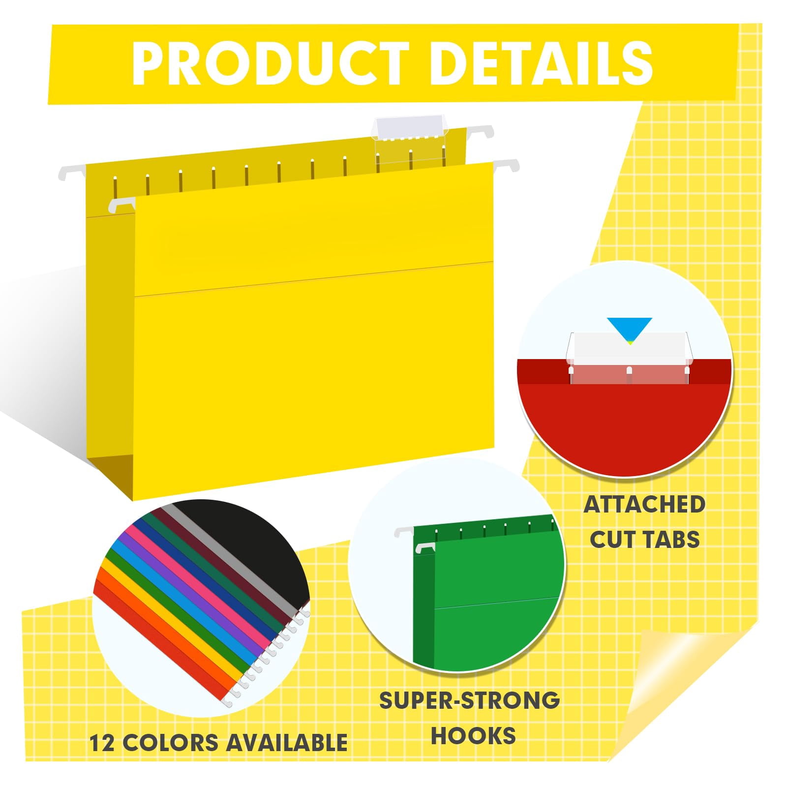 Extra Capacity Hanging File Folders  60 Pack Reinforced Letter Size With Heavy Duty 3 Inch Expansion Designed For Bulky Files Charts 12 Assorted Colors