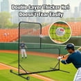 thumbnail image 6 of 7x7FT Portable L-Screen Baseball Cage with Rubber Wheels & 1 Baseball, Protective Pitching Screen Net Double Layers with 42'' x 42'' Cutouts, Carry Bag Included, ﻿Black, 6 of 9