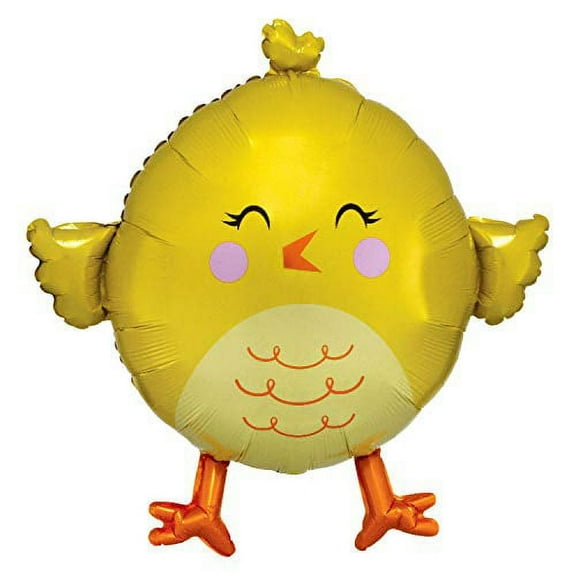 Anagram 28" Yellow Chicky Easter Chick Foil Balloon, Multicolor