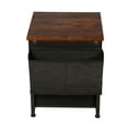 thumbnail image 4 of Industrial Nightstand, End Table with 1 Drawer (Fabric Bins) and Storage Bag, Sofa Side Table with Wooden Top and Solid Metal Frame, Bedside Table for Living Room Bedroom, 4 of 7