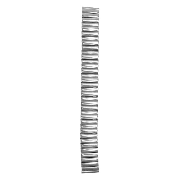 BRIGHTFUFU Correa elástica cómoda y delicada de acero inoxidable para hombre, reloj diario, color plateado