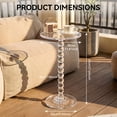 thumbnail image 5 of sexaoalx Acrylic Round Side Table, Clear End Table for Small Space, Modern Bedside Table with Column Base for Living Room Bedroom Balcony, Easy 5-Min Assembly, 5 of 10