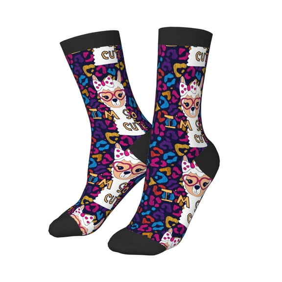 Kids Girls Boys Socks - Llama Alpaca Comfort Breathable Crew Socks for Boys Girls Kids, Soft Athletic Running Socks for Boys Socks 6-10 Years Old