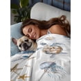 thumbnail image 6 of Full Size Flat Sheet Only, Blue Brown Coastal Soft Brushed Microfiber Bed Sheets, Nautical Summer Beach Sea Turtle Hotel Quality Breathable Bedding Top Sheet, Easy Care, 66"x102", 6 of 9