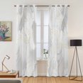 thumbnail image 2 of Grey Ombre Marble Kitchen Curtains 96 Inch Length, Yellow Modern Geometric Abstract Art Grommet Top Bedroom Living Room Curtains, Light Filtering Cafe Curtain Drapes 2 Panels Set 104''x96'', 2 of 9
