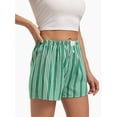 thumbnail image 3 of Women's Striped Wide Leg Shorts Casual Elastic Waist Shorts with Pocket, 3 of 4