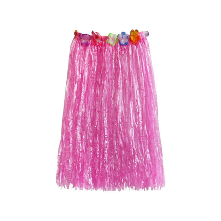 Chamair Grass Skirt Suit Party Dress Up Hawaiian Costume for Stage Beach (Yellow), Adult Unisex, Size: One size, Clear