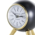 thumbnail image 5 of DecMode 9" Black Aluminum Metal Orb Clock with White Clockface and Gold Tripod Legs, 5 of 9