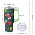 thumbnail image 2 of 30 Oz Reindeer And Bells Tumbler With Handle, Holiday Coffee Travel Cup, Xmas Gift, 2 of 5
