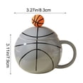 thumbnail image 4 of AYktou Ceramic Coffee Mugs with Lid and Mixing Spoon, 420Ml Basketball Shaped Coffee Cups Sports Coffee Mug Themed Gift Box Set, Comfortable Curved Handle Ceramic Mugs for Office and Home Use, 4 of 7