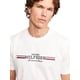 thumbnail image 3 of Camiseta Tommy Hilfiger de algodón blanco con rayas en el pecho para hombre, 3 of 4