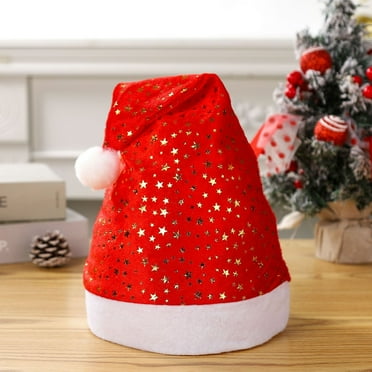 Kids Santa Hat - Red Velvet Christmas Hat With White Plush Trim For Holiday Parties & Photos