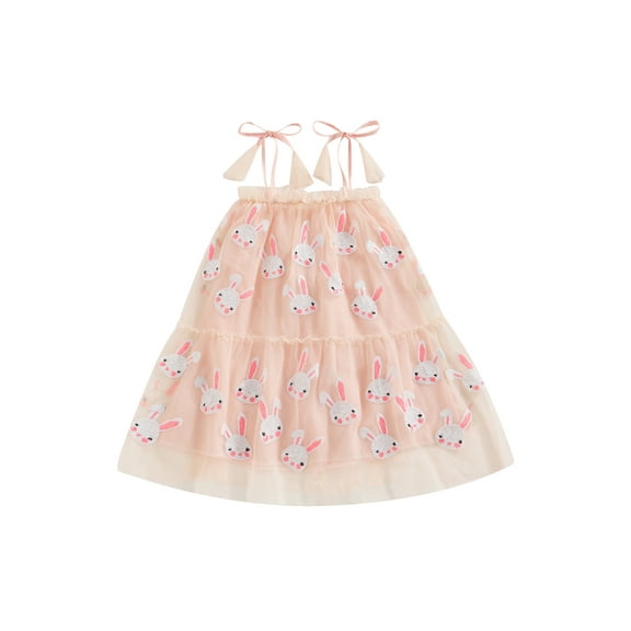 Kids Girl Easter Outfit Bunny Dress Tulle Sleeveless Spark Sequin Tutu Dresses for Little Girl,2-7Y