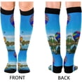 thumbnail image 2 of FREEAMG High Elasticity Compression Socks, High Knee Socks Adult Universal Leisure Relieve Fatigue,Hot Air Balloons Travel Daily with Running (1 Pair), 2 of 7