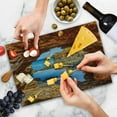 thumbnail image 4 of Beach Cutting Board, Cavern Rocks by Pacific Waters with Australian Sea and Sky Landscape Road, Decorative Tempered Glass Cutting and Serving Board, Large Size, Cream Blue, by Ambesonne, 4 of 5