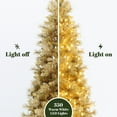 thumbnail image 4 of 7.5Ft Pre-Lit Gold Tinsel Artificial Pine Tree with Metal Stand, 4 of 11