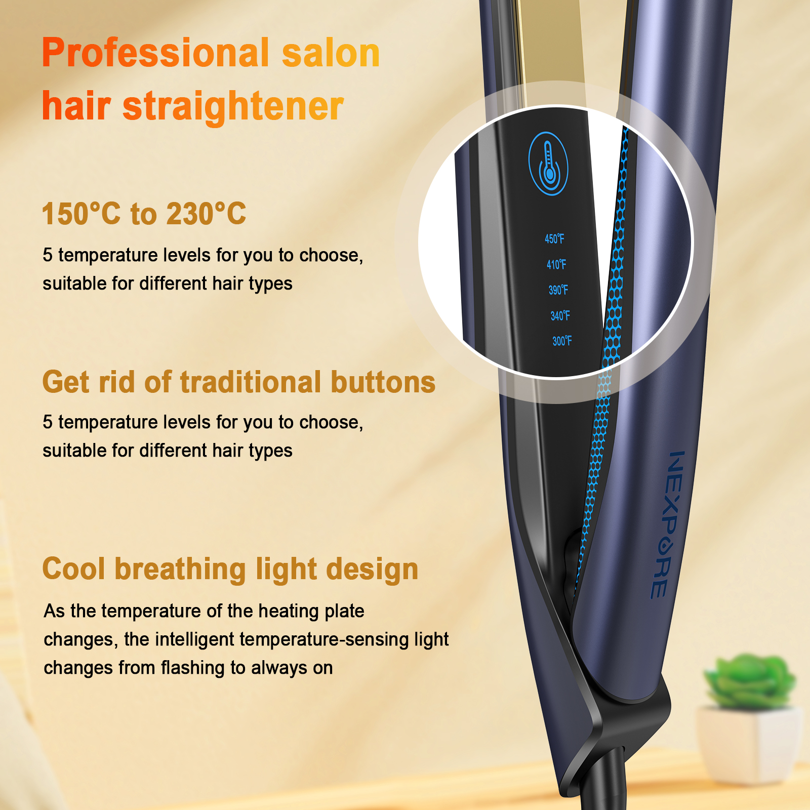 NEXPURE 1 Inch Flat Iron Hair Straightener and Curler, 2 in 1 Ceramic Flat Iron with Floating Plates, Fast Heat Up, Dual Voltage
