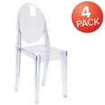 thumbnail image 3 of BizChair 4 Pack Transparent Stacking Side Chair, 3 of 14
