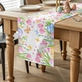 thumbnail image 2 of Pink Spring Floral Easter Table Runner 72 Inches Long for Kitchen Dining, Watercolor Tulip Flower Dresser Scarf Farmhouse, Dining Table Decorations for Wedding/Parties, 14 x 72 In, 2 of 8