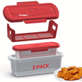 thumbnail image 3 of Batter Shaker Bowl with Lid One (Large) with One (Small) Mess-Free Bread Flour Flavoring Jar with Bread Tray, Suitable for Fried Chicken, Fried Fish, Onion Rings, Etc, Red Father Gift, 3 of 8