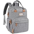 thumbnail image 1 of Bolso-Mochila p/ Pañales, RUVALINO Bolsa de Viaje Multifunción p/ Cambiar Bebés, Capacidad Gran, Impermeable, Elegante, Gris, 1 of 3
