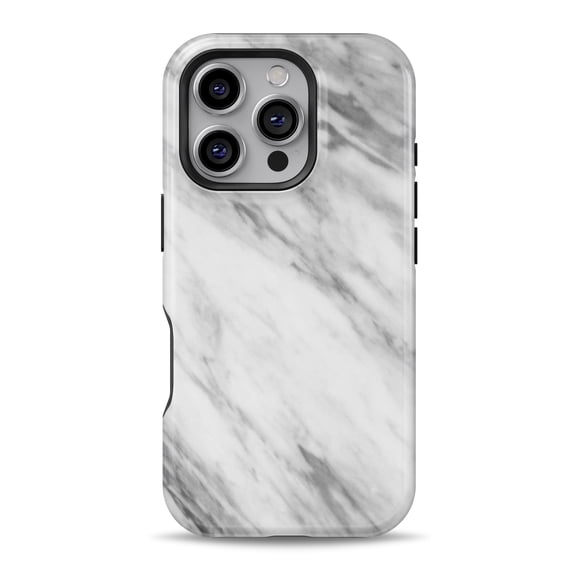 DesignSkinz Scratch-Resistant Hard Slim Case Compatible with iPhone 16 (Compatible with MagSafe) - Slate Marble Surface V10