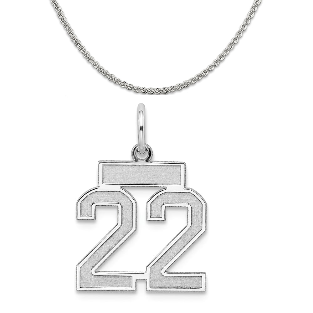 Sterling Silver Small Satin Number 20 Charm Pendant 