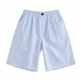 thumbnail image 4 of Pants for Girls Size 11-12Y Kids Striped Elastic Waist Shorts Five Length Solid, 4 of 6