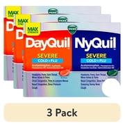 (3 pack) Vicks DayQuil & NyQuil SEVERE Cold & Flu LiquiCap Medicine, 24 count