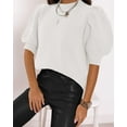 thumbnail image 4 of Sherrylily Spring Women Puff Short Sleeve Sweater Tops Crew Neck Casual Blouses, 4 of 6
