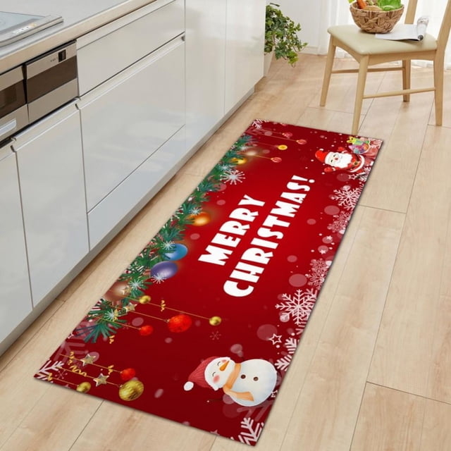 CLEARANCE!!Home Decoration Carpet Christmas Rug Non-Slip Rubber Backing Carpet Merry Christmas Mat