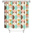 thumbnail image 4 of Vintage Colourful Shower Curtain Modern Mid Century Abstract Geometric Bathroom Curtain Boho Retro Classic 1950S 60S Bathtub Decor Fabric Waterproof Bath Curtain with 12 Hook 72x72 Inch, 4 of 6