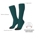 thumbnail image 4 of Fotbe Black And Teal Checkerboard Calcetas Divertidas Estampadas para Hombre y Mujer, Calcetas de Algodón hasta la Rodilla para Caminar, Correr, Enfermería y Embarazo, 4 of 6
