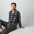 thumbnail image 4 of COUVER Men’s Fleece Pajama Set with Button-Down Top and Drawstring Pants Plaid Red Black Size M, 4 of 7