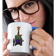 thumbnail image 2 of 3drose, Funny Cute Giraffe in Wheelchair Handicapped Cartoon, 15oz Two-tone Blue Mug, 2 of 6