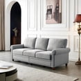 thumbnail image 2 of Onbeam Living Room Furniture Set, Storage 3 Seater Sofa Couch, 82" Chesterfield Sofa for Home and Office - Gray, 2 of 9